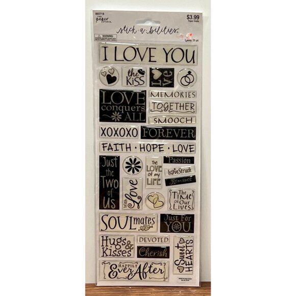 NEW The Paper Studio Romance & Love Themed Scrapbook Stickers 893719 - Picture 1 of 2